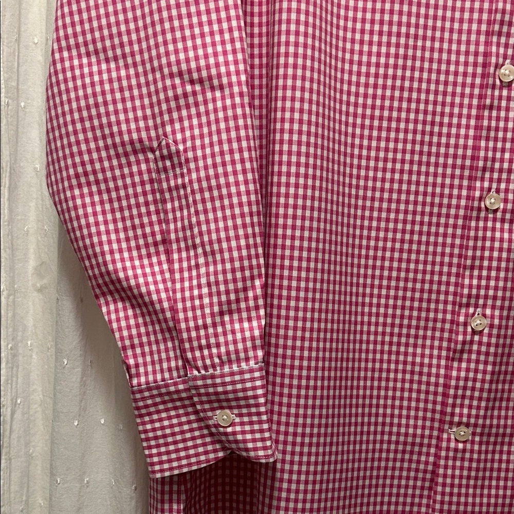 Charles Tyrwhitt Shirt Men’s Red Checkered Dress Button Down - Picture 3 of 14